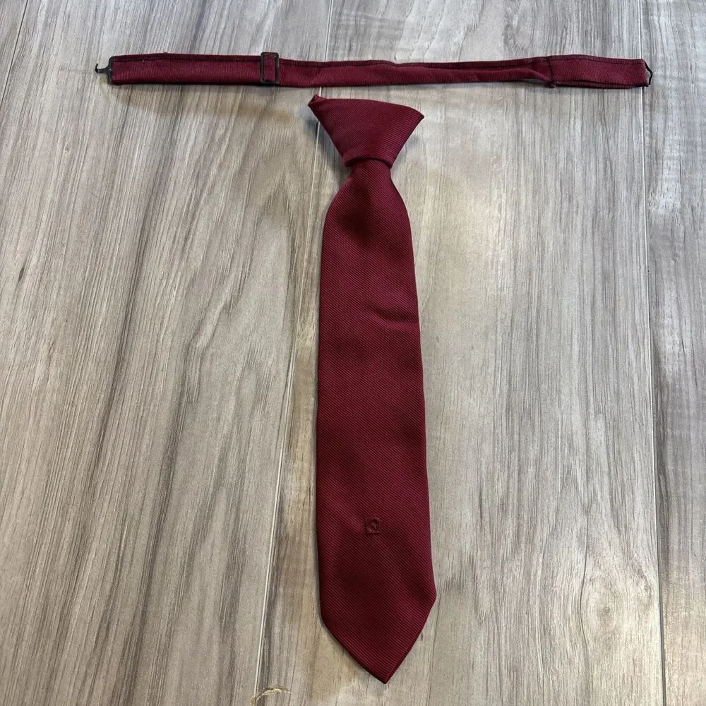 Pierre Cardin Boys Clip Adjustable Necktie Maroon